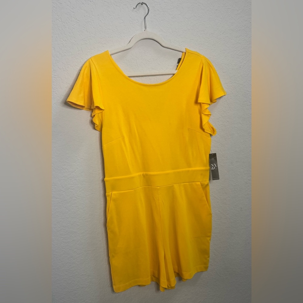 New York & Company Yellow Romper